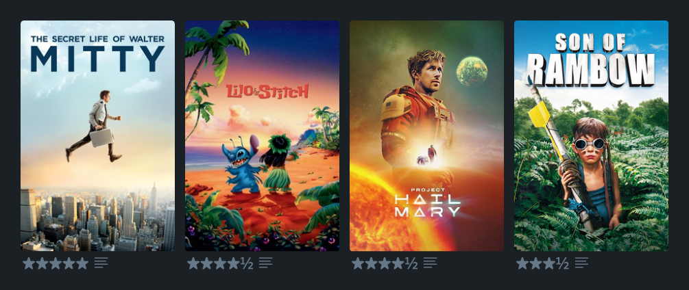 Recent movies watched